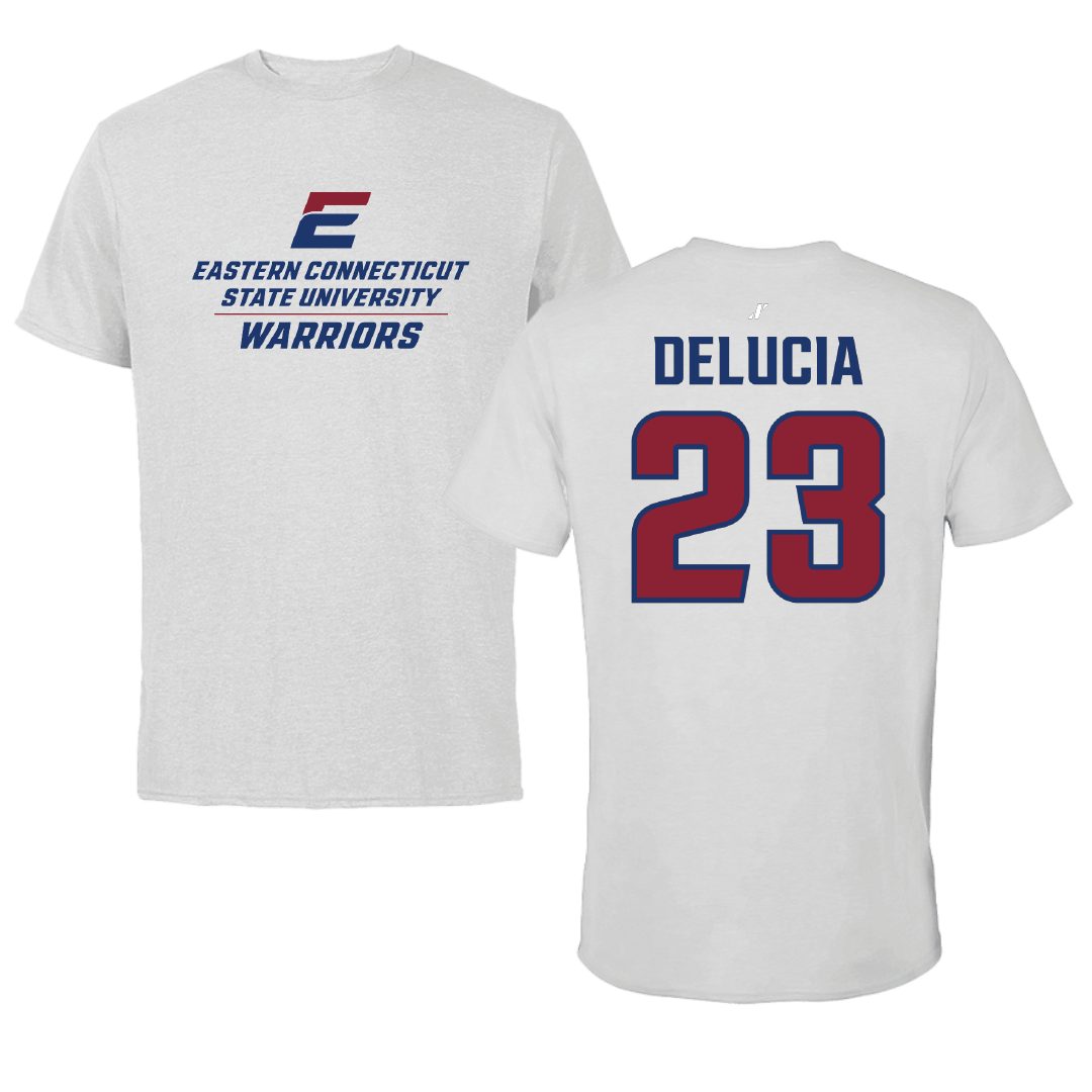 Eastern Connecticut State University Lacrosse (M) Light Gray Performance Tee - #23 Gavin DeLucia