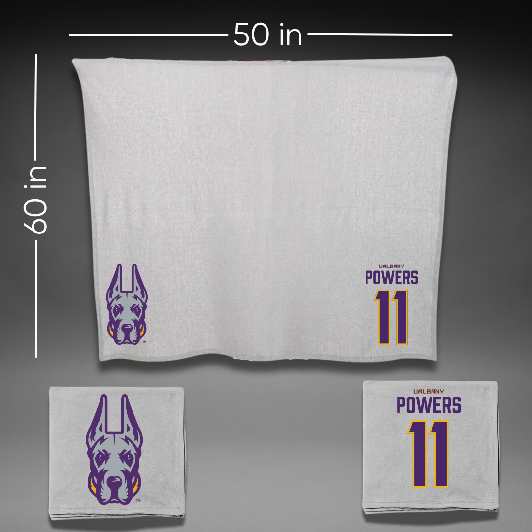 University at Albany Softball Gray Blanket - #11 Kate Powers
