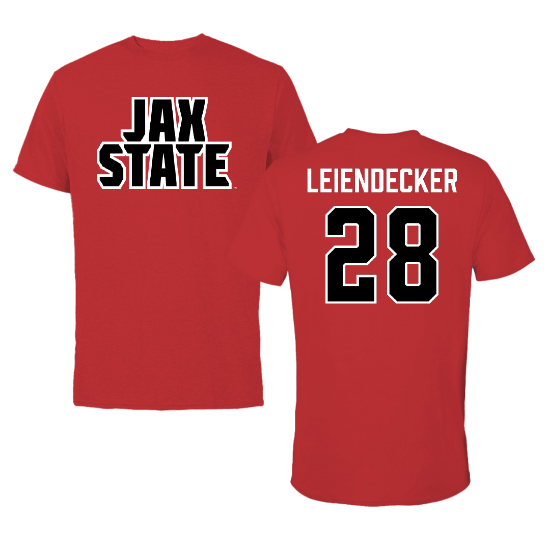 Jacksonville State University Bowling (W) Red Tee - #28 Abbie Leiendecker