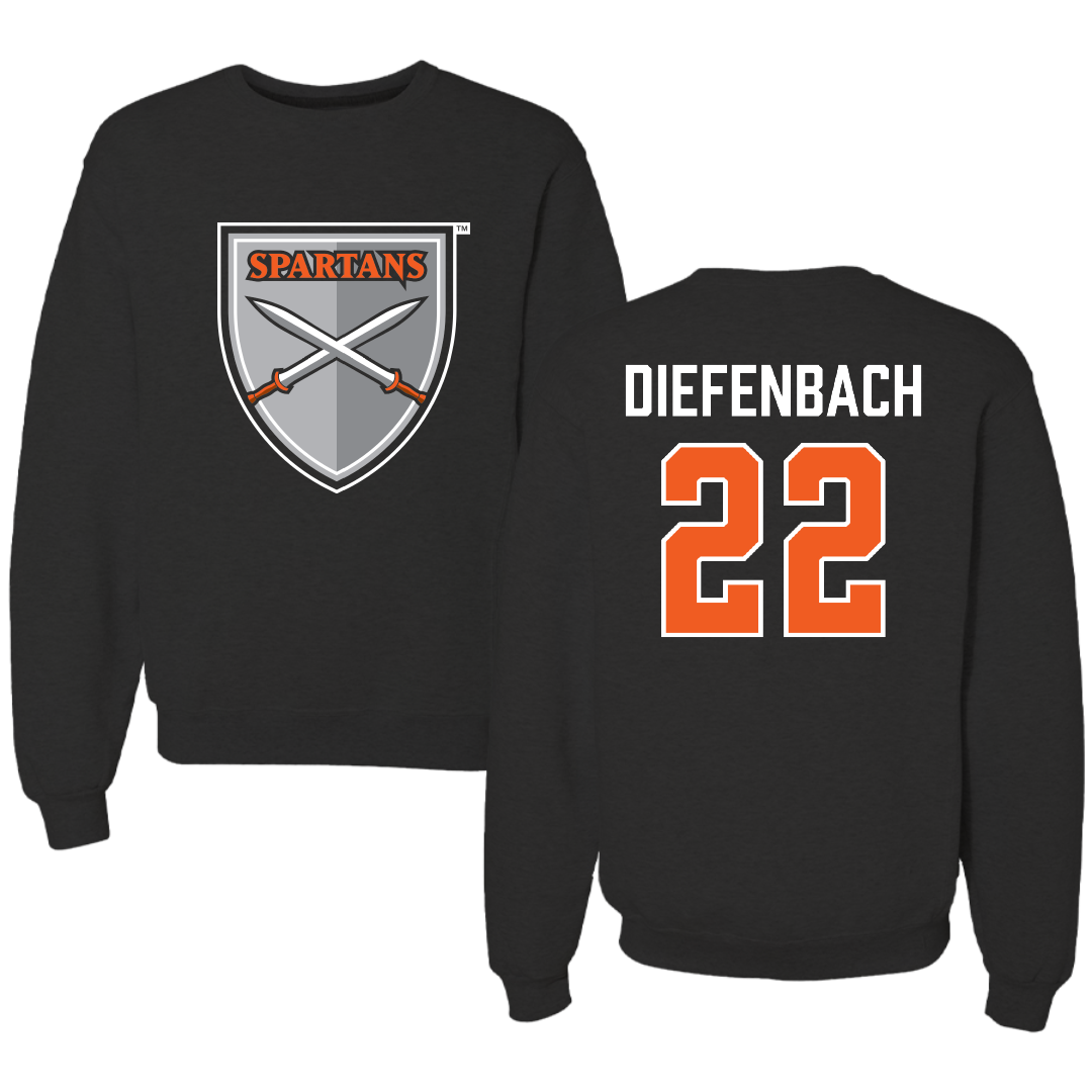 Northampton Community College Baseball Black Crewneck - #22 Jared Diefenbach