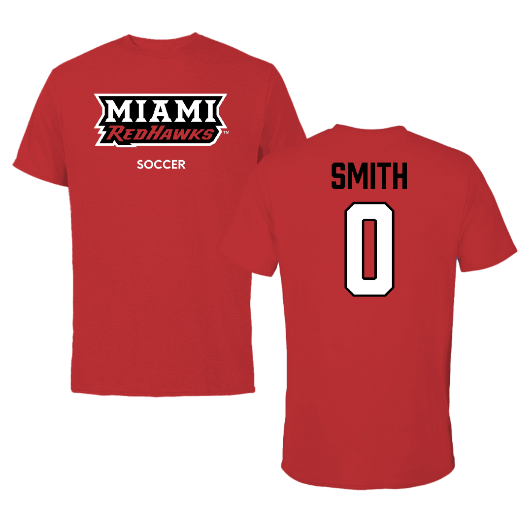 Miami University (Ohio) Soccer (W) Red Performance Tee - #0 Ella Smith