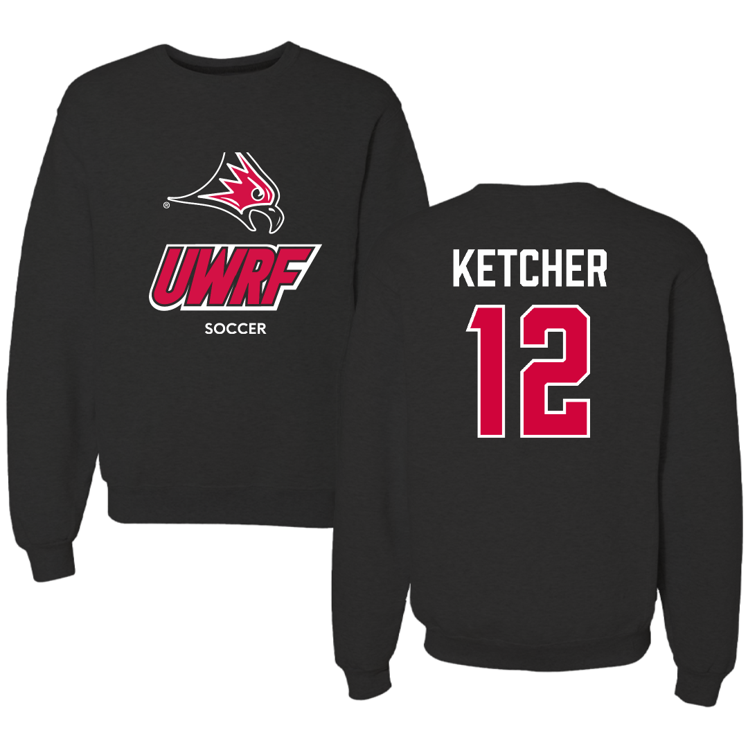 University of Wisconsin-River Falls Soccer (W) Black Crewneck - #12 Ellie Ketcher