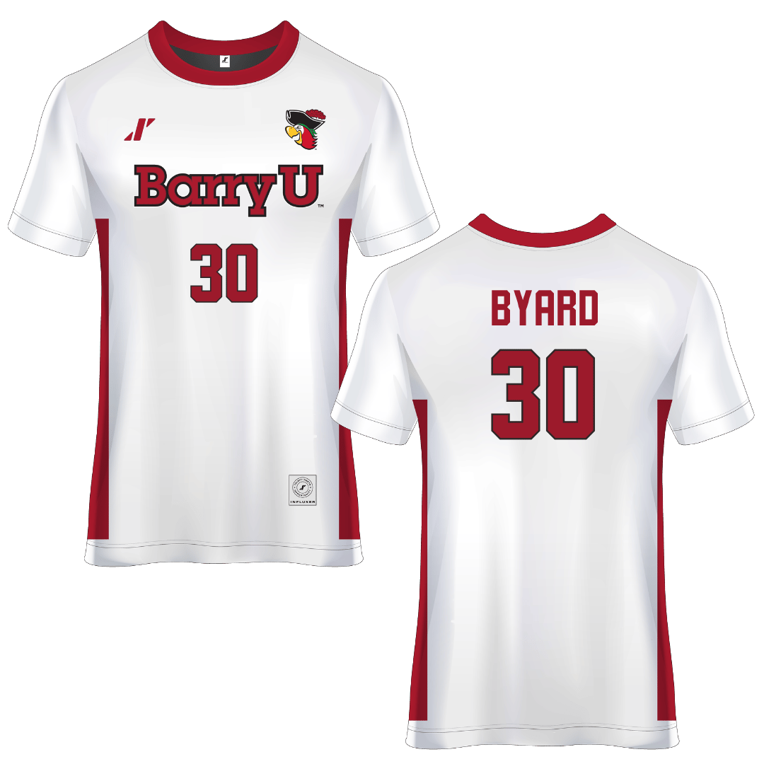 Barry University White Soccer Jersey - #30 Jayden Byard