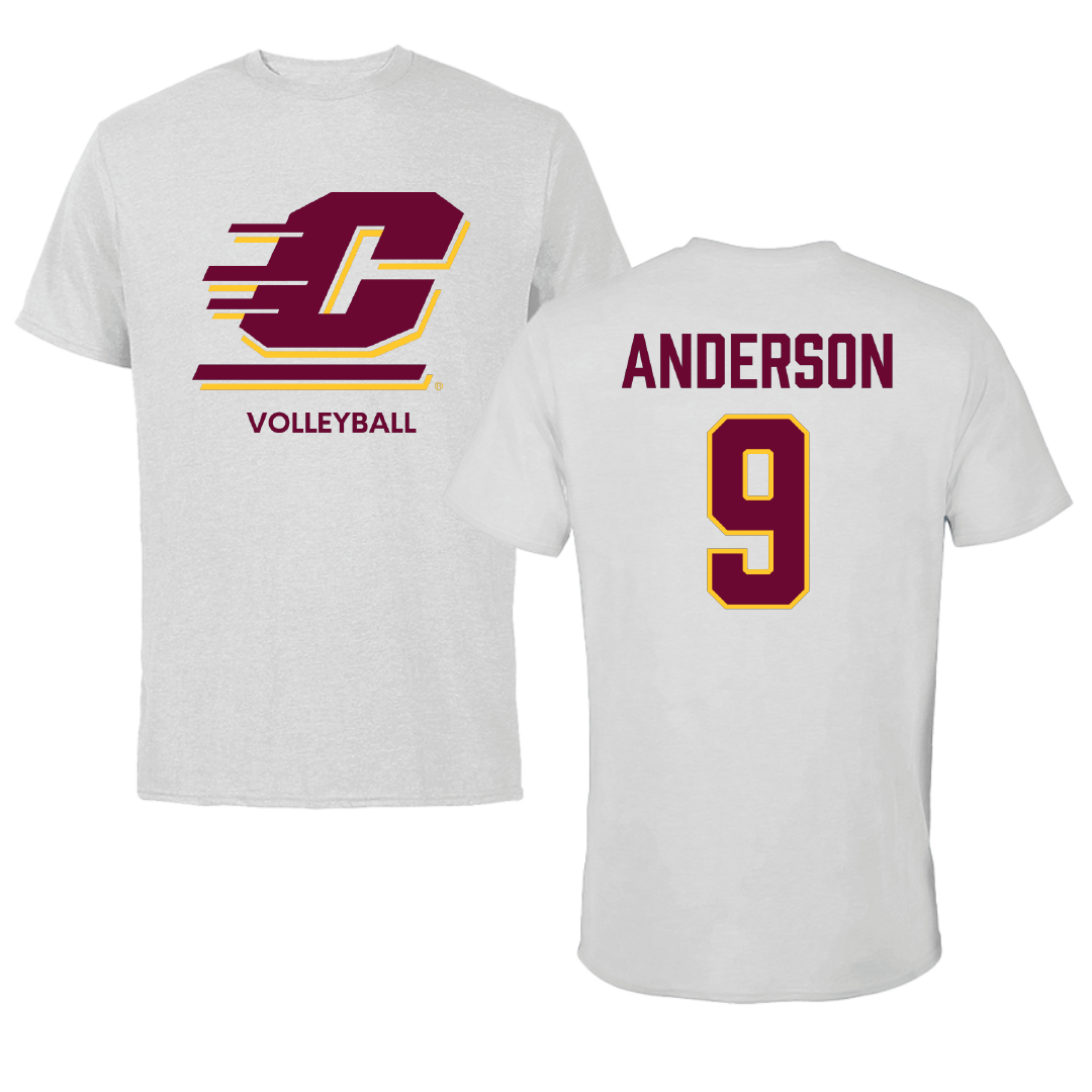 Central Michigan University Volleyball (W) Light Gray Performance Tee - #9 Alina Anderson