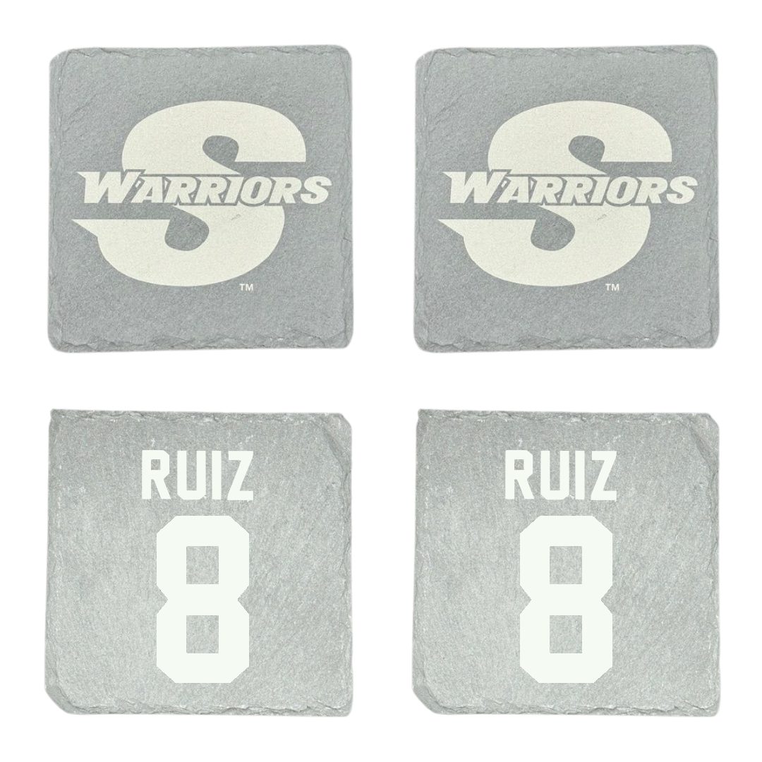 Stanislaus State Soccer (M) Stone Coaster (4 Pack)  - #8 Landon Ruiz
