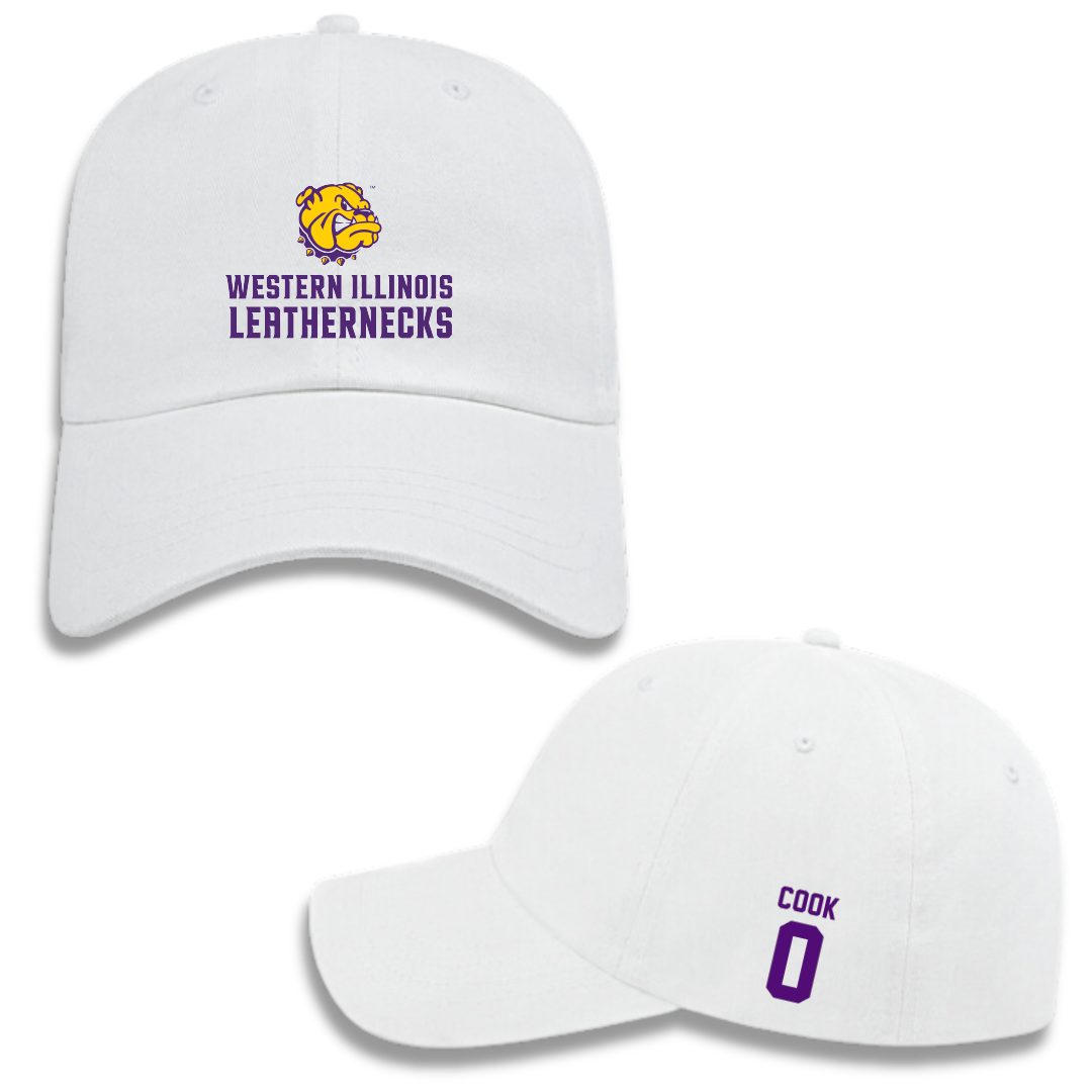 Western Illinois University Basketball (M) White Hat - #0 Tyran Cook
