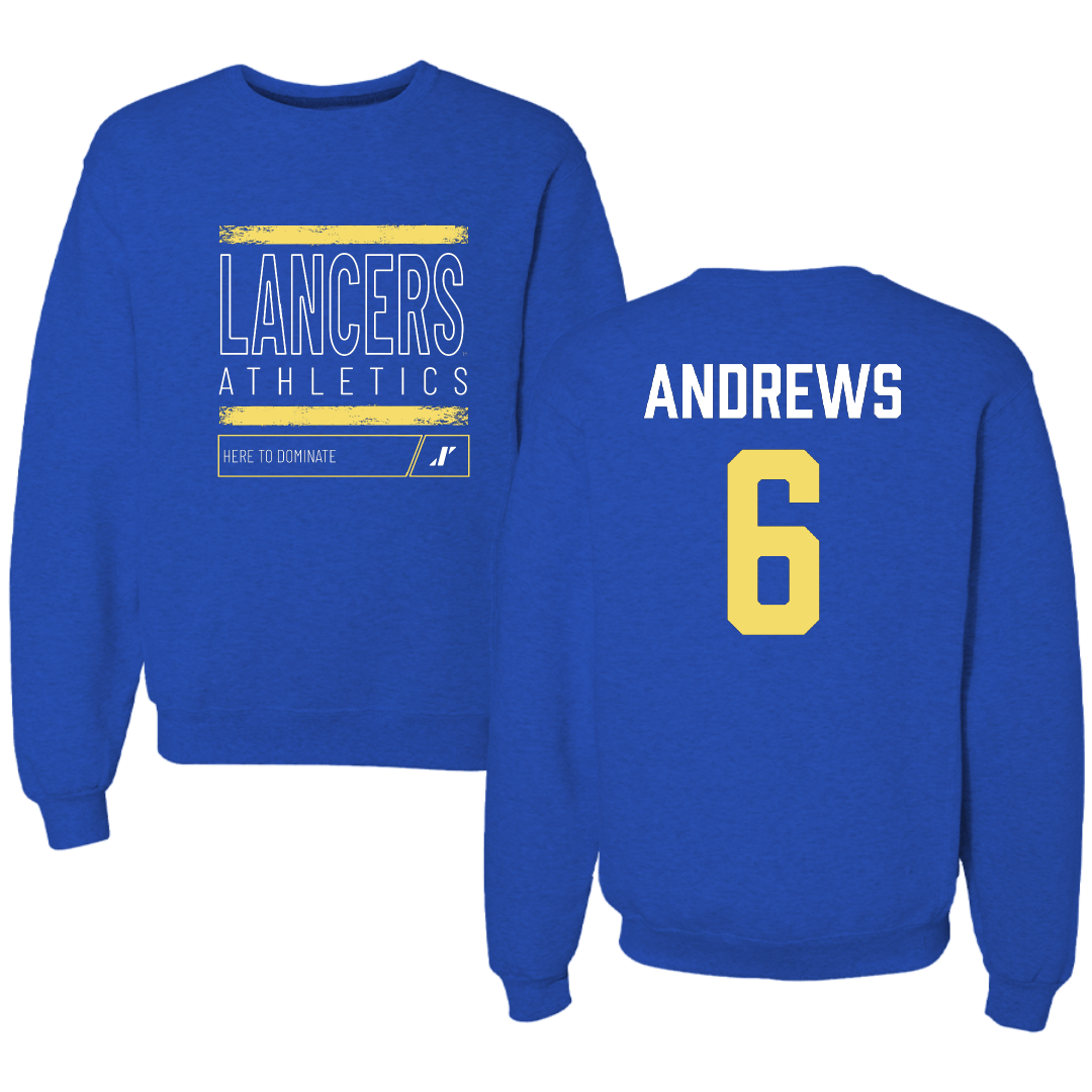 Worcester State University Softball Blue Dominate Crewneck - #6 Carisa Andrews