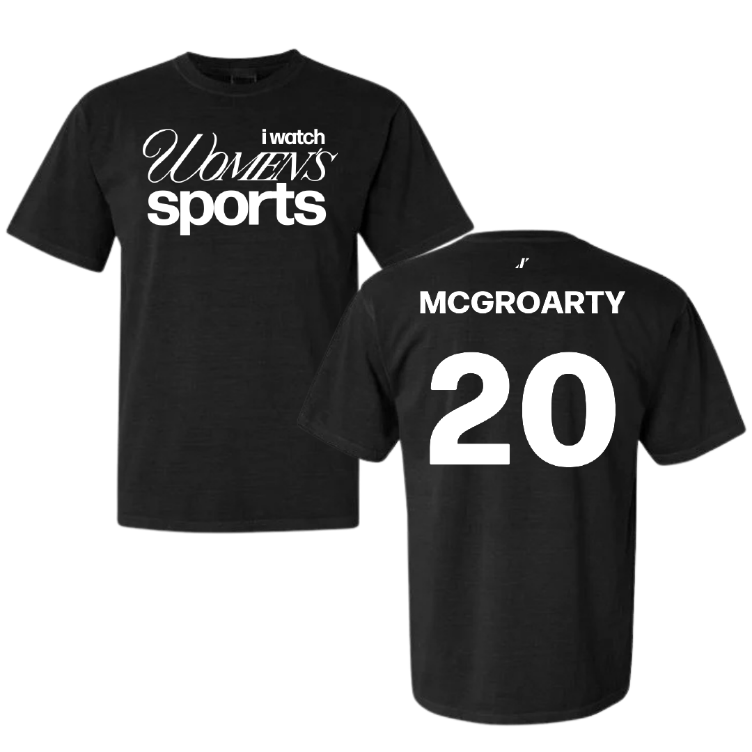 Soccer (W) Black WHM Comfort Colors Tee - #20 Kelli McGroarty