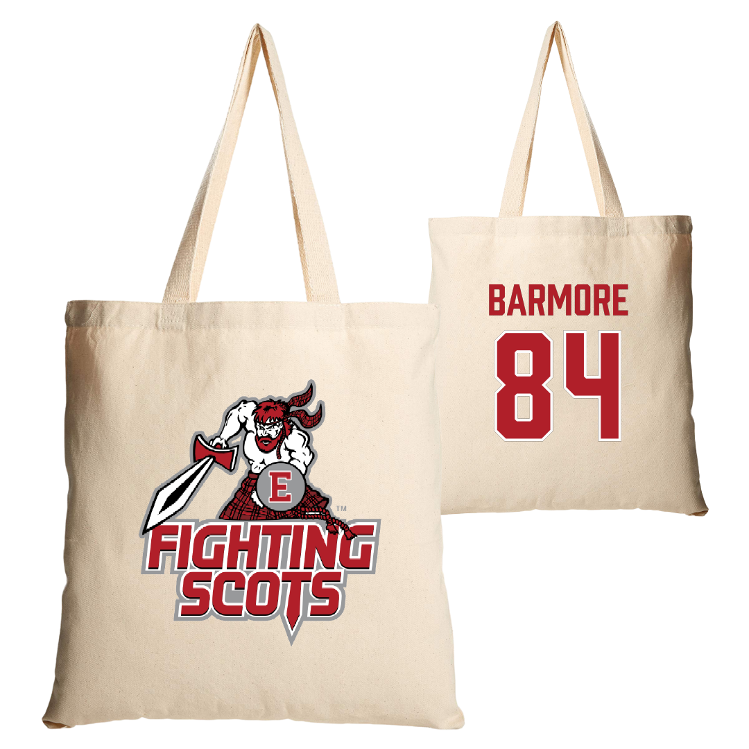 PennWest Edinboro Football Tan Canvas Tote Bag - #84 Alex Barmore