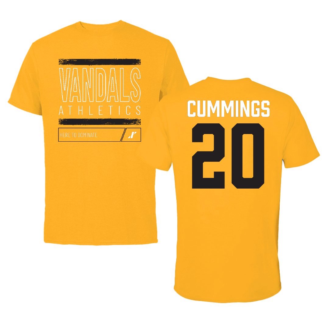 University of Idaho Football Gold Dominate Tee - #20 Elisha Cummings