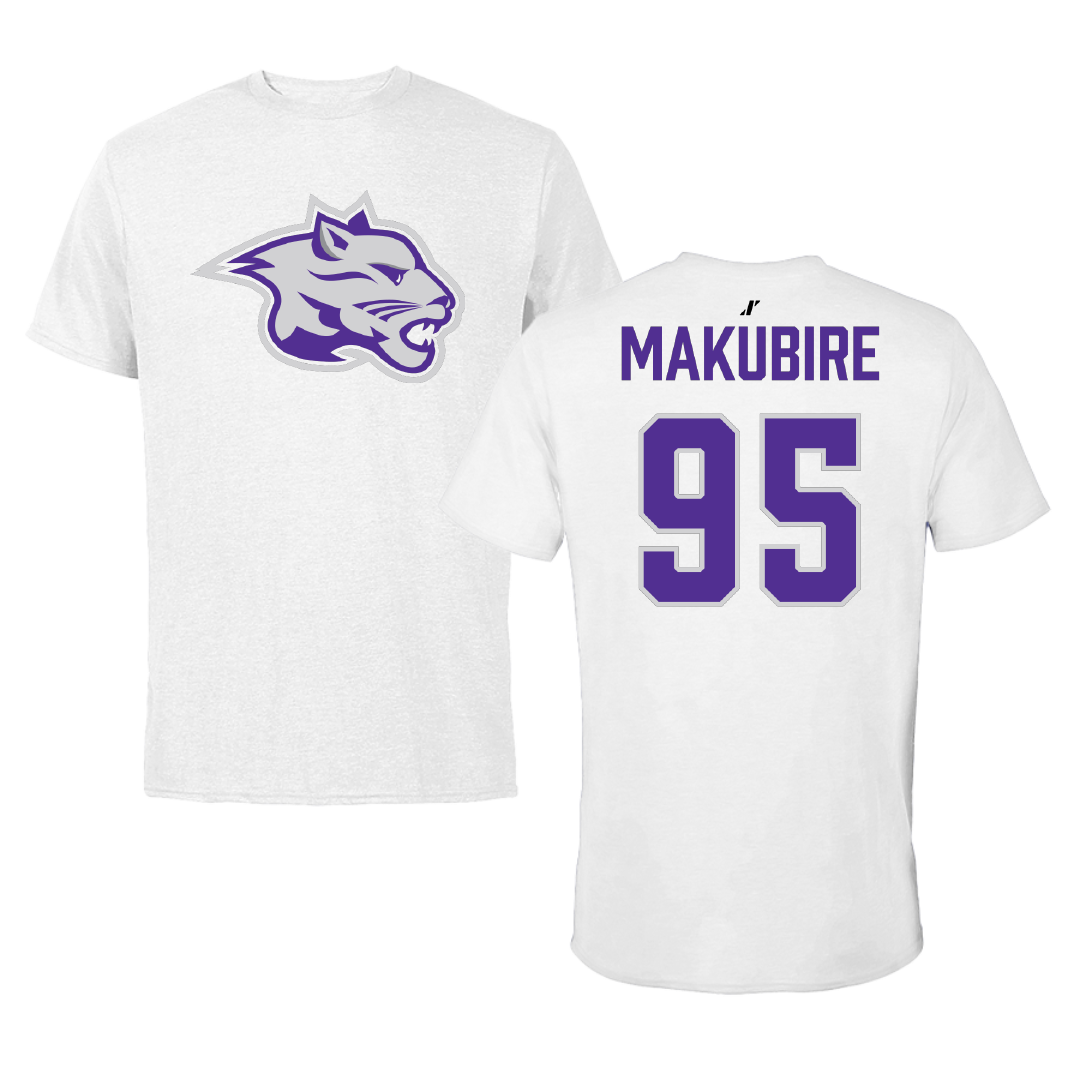 Young Harris College Lacrosse (M) White Tee - #95 Taiden Makubire