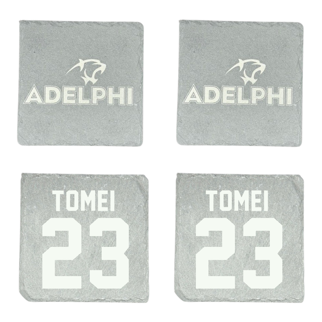 Adelphi University Lacrosse (M) Stone Coaster (4 Pack)  - #23 Christian Tomei