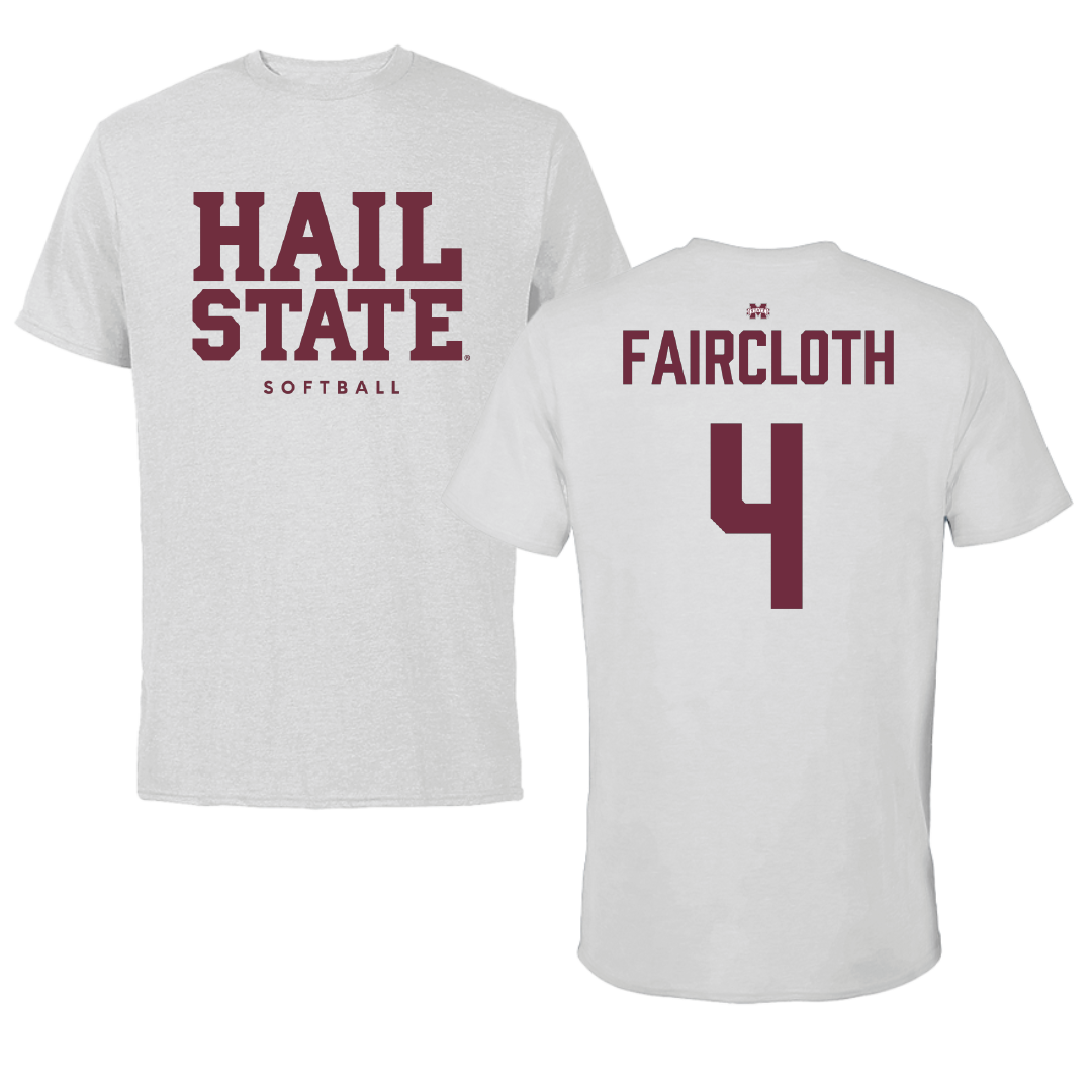 Mississippi State University Softball Solid Athletic Gray Performance Tee - #4 Alyssa Faircloth