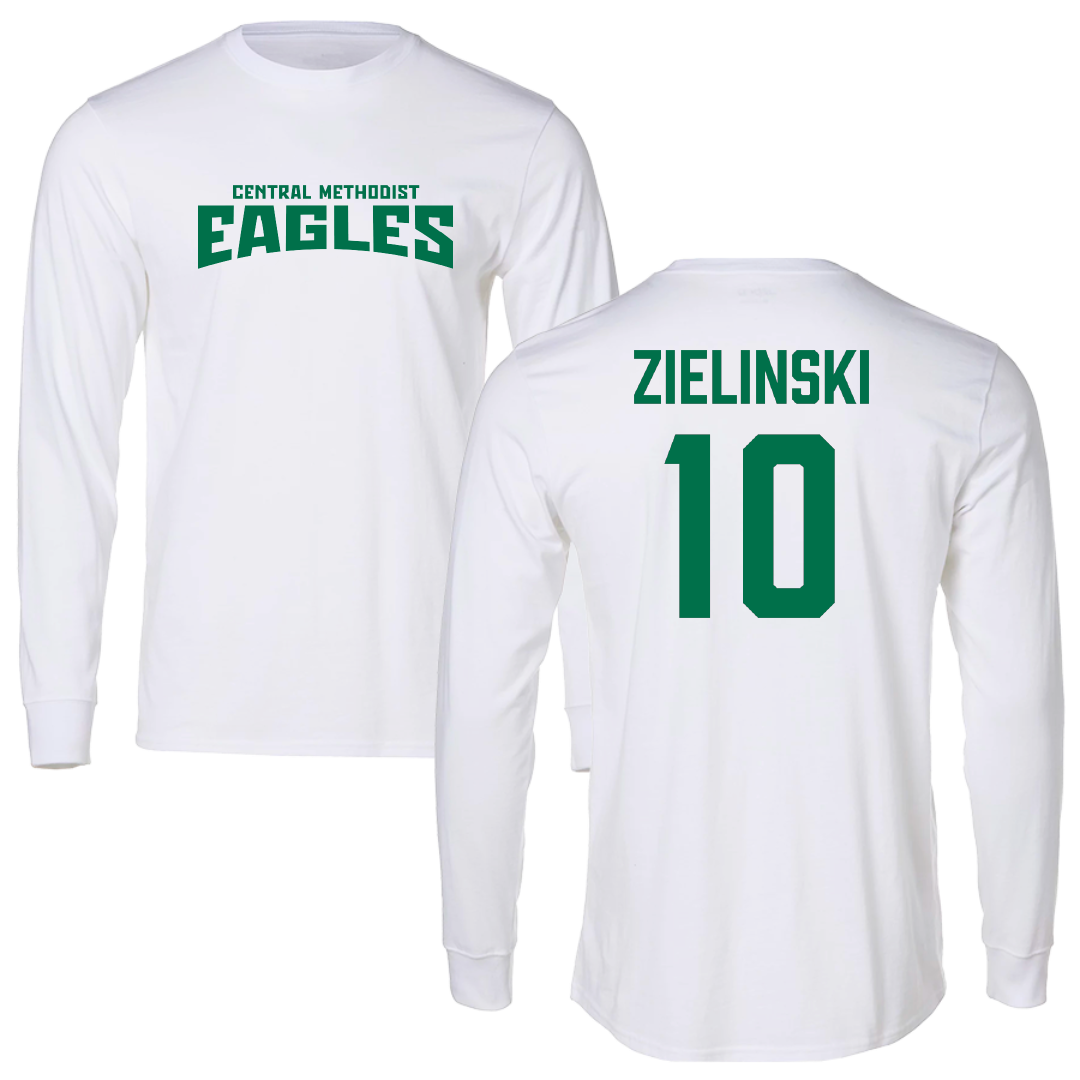 Central Methodist University Baseball White Classic Long Sleeve - #10 Cameron Zielinski
