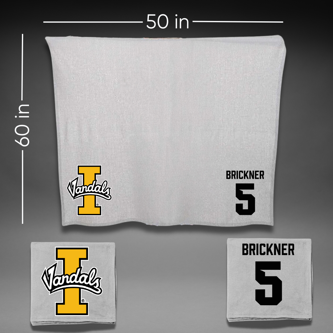 University of Idaho Basketball Gray Vandals Blanket - #5 Isaiah Brickner