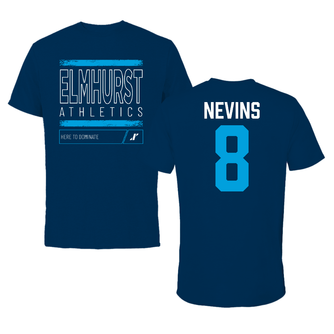 Elmhurst University Soccer Navy Dominate Tee - #8 Lauren Nevins
