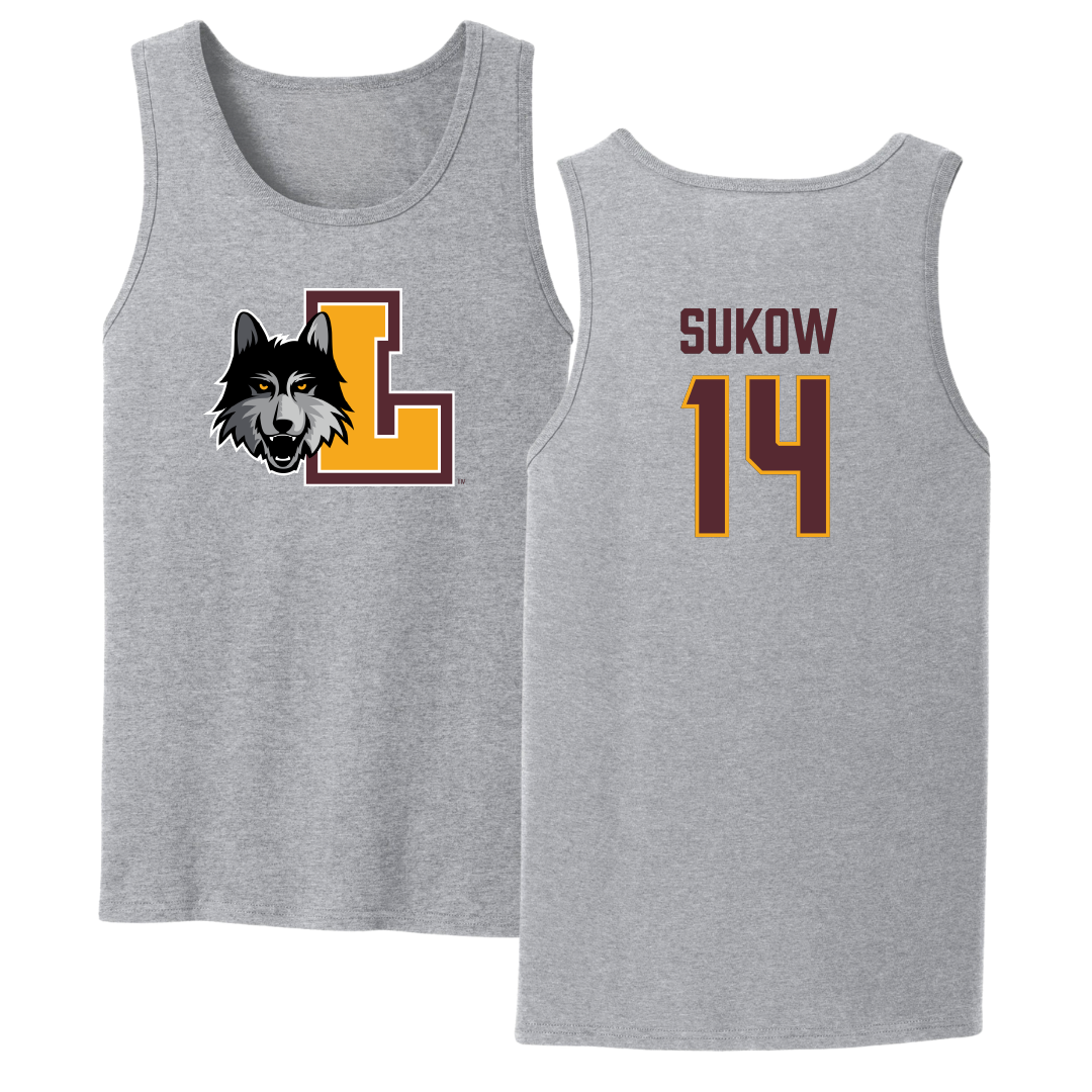 Loyola University-Chicago Soccer Sport Gray Tank Top - #14 Jason Sukow