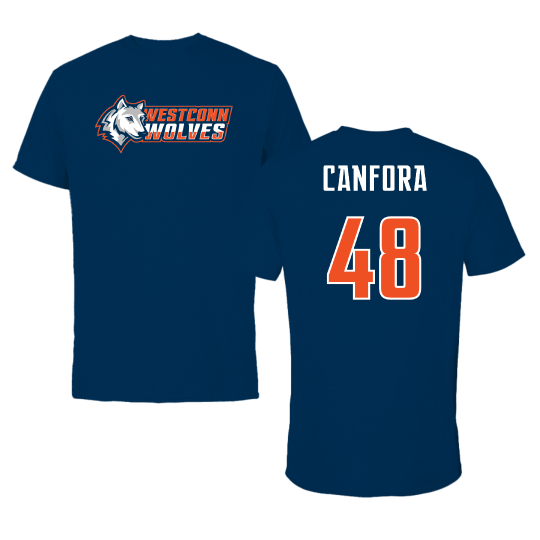 Western Connecticut State University Lacrosse Navy Performance Tee - #48 Chase Canfora