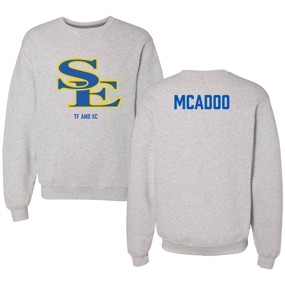 Southeastern Oklahoma State University TF and XC Gray Crewneck - Sequoya McAdoo