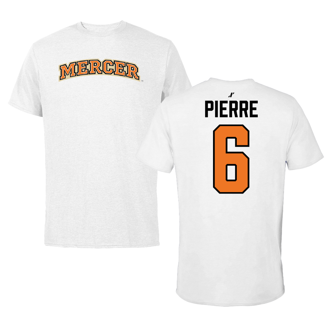 Mercer University Football White Tee - #6 Kims Pierre