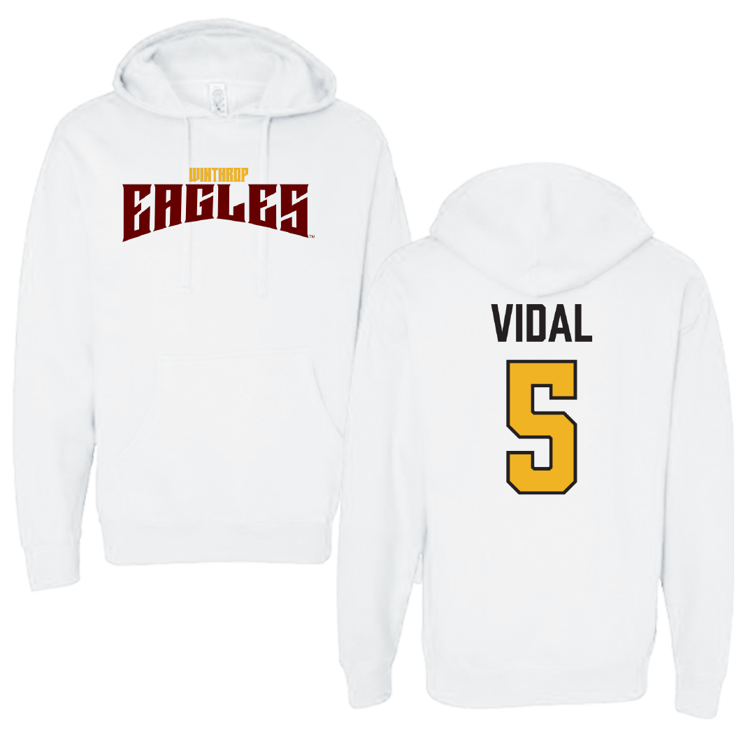Winthrop University Soccer White Classic Hoodie - #5 Ayden Vidal