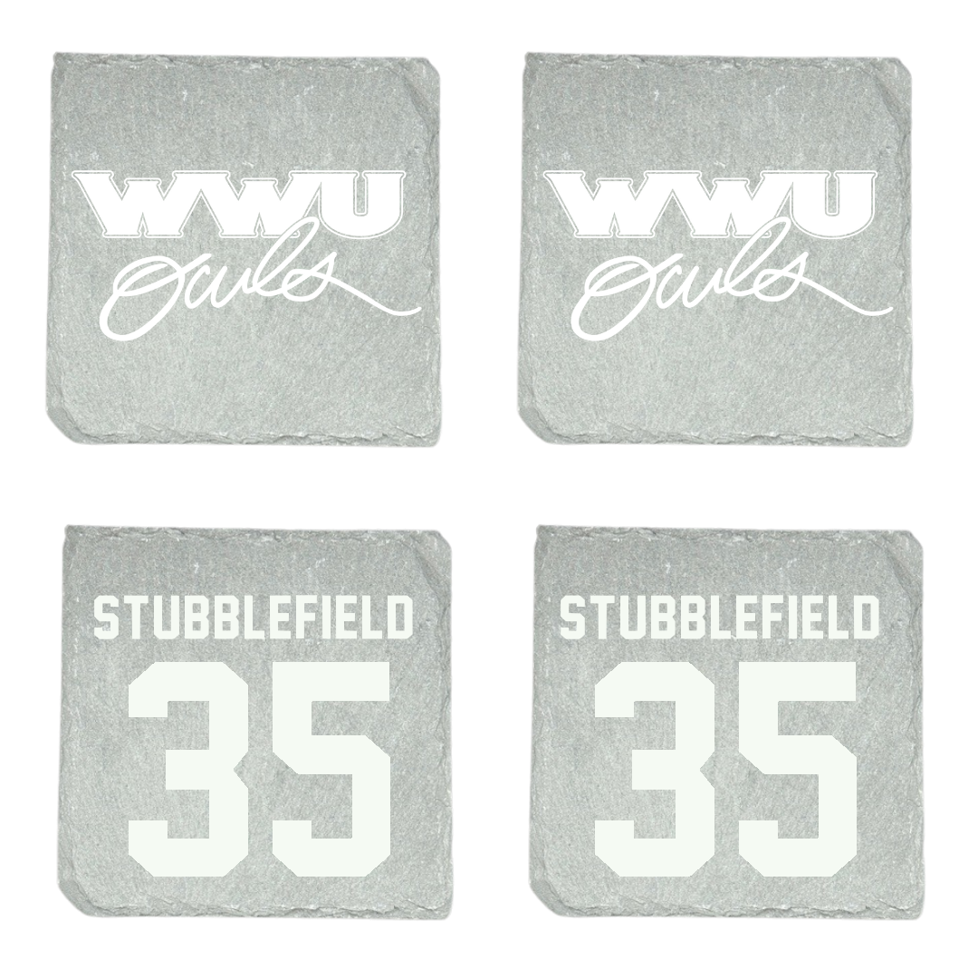 William Woods University Lacrosse (M) Stone Coaster (4 Pack)  - #35 Drew Stubblefield