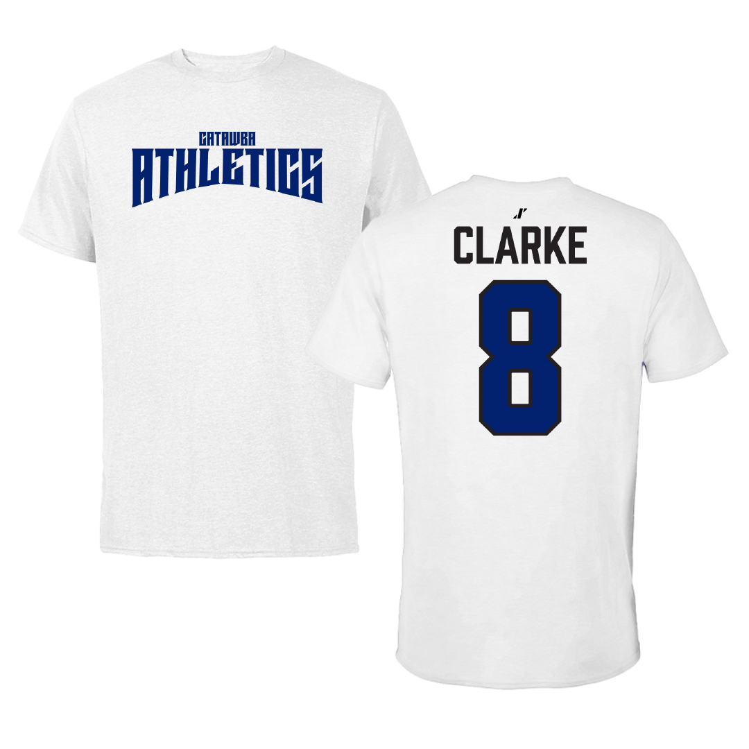 Catawba College Lacrosse White Classic Tee - #8 Hunter Clarke