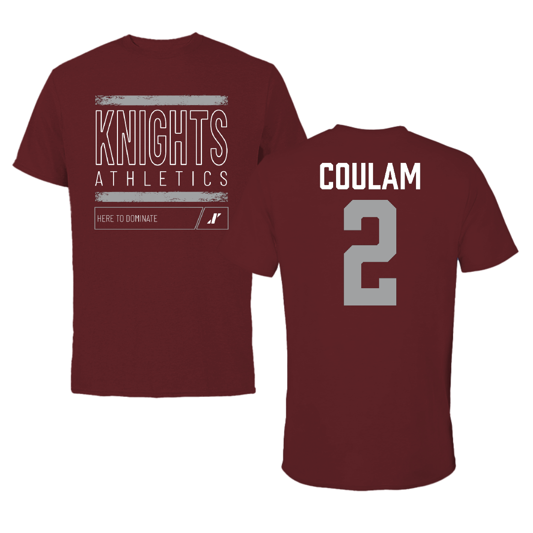 Southern Virginia University Basketball Maroon Dominate Performance Tee - #2 Ben Coulam