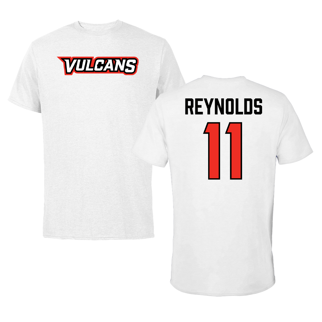 PennWest California Basketball (M) White Performance Tee - #11 Brayden Reynolds