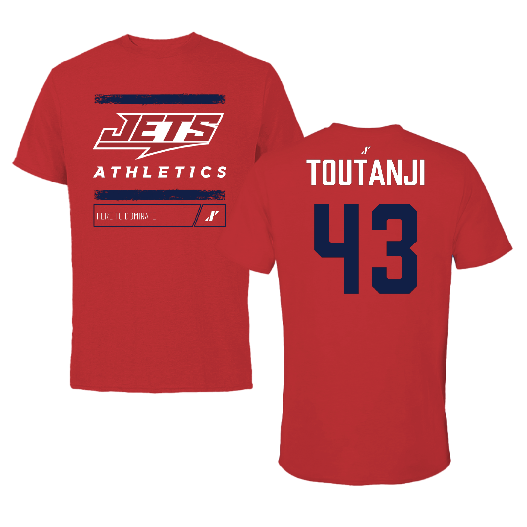 Newman University Soccer (M) Red Dominate Performance Tee - #43 Lance Toutanji