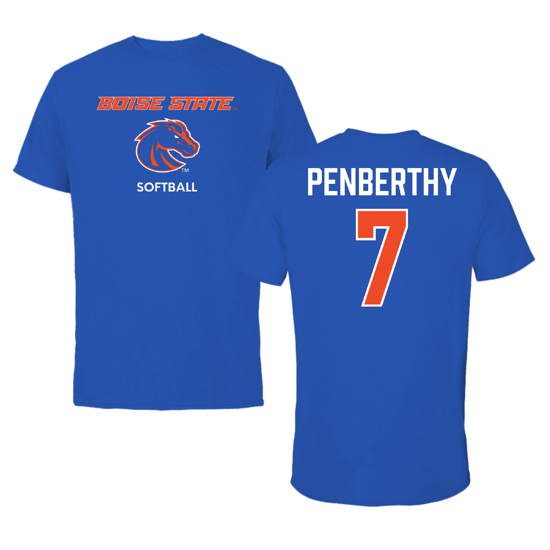 Boise State University Softball Blue Tee - #7 Kate Penberthy