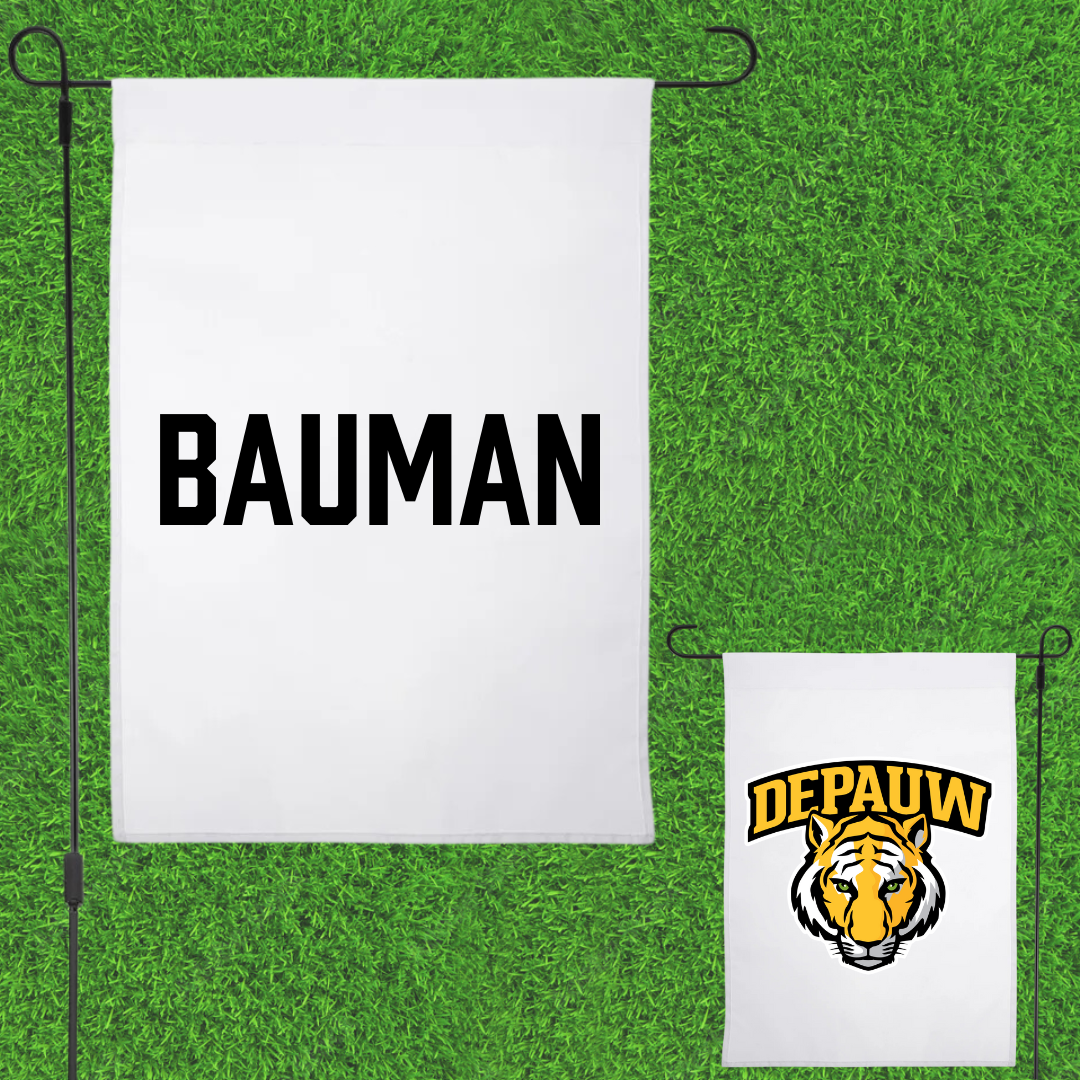 DePauw University TF and XC White Garden Flag - Nick Bauman