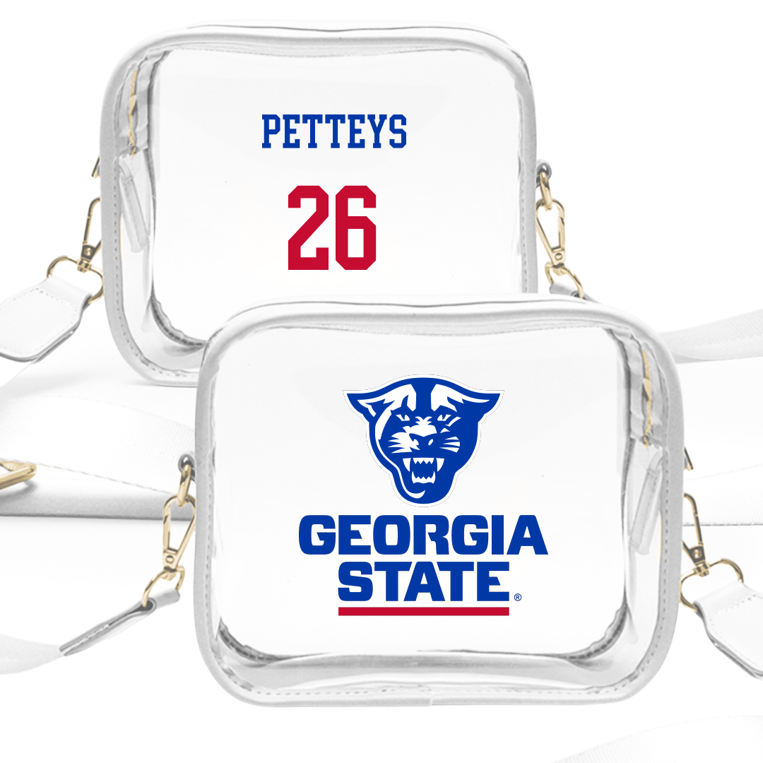 Georgia State University Baseball White Clear Stadium Bag - #26 Will Petteys