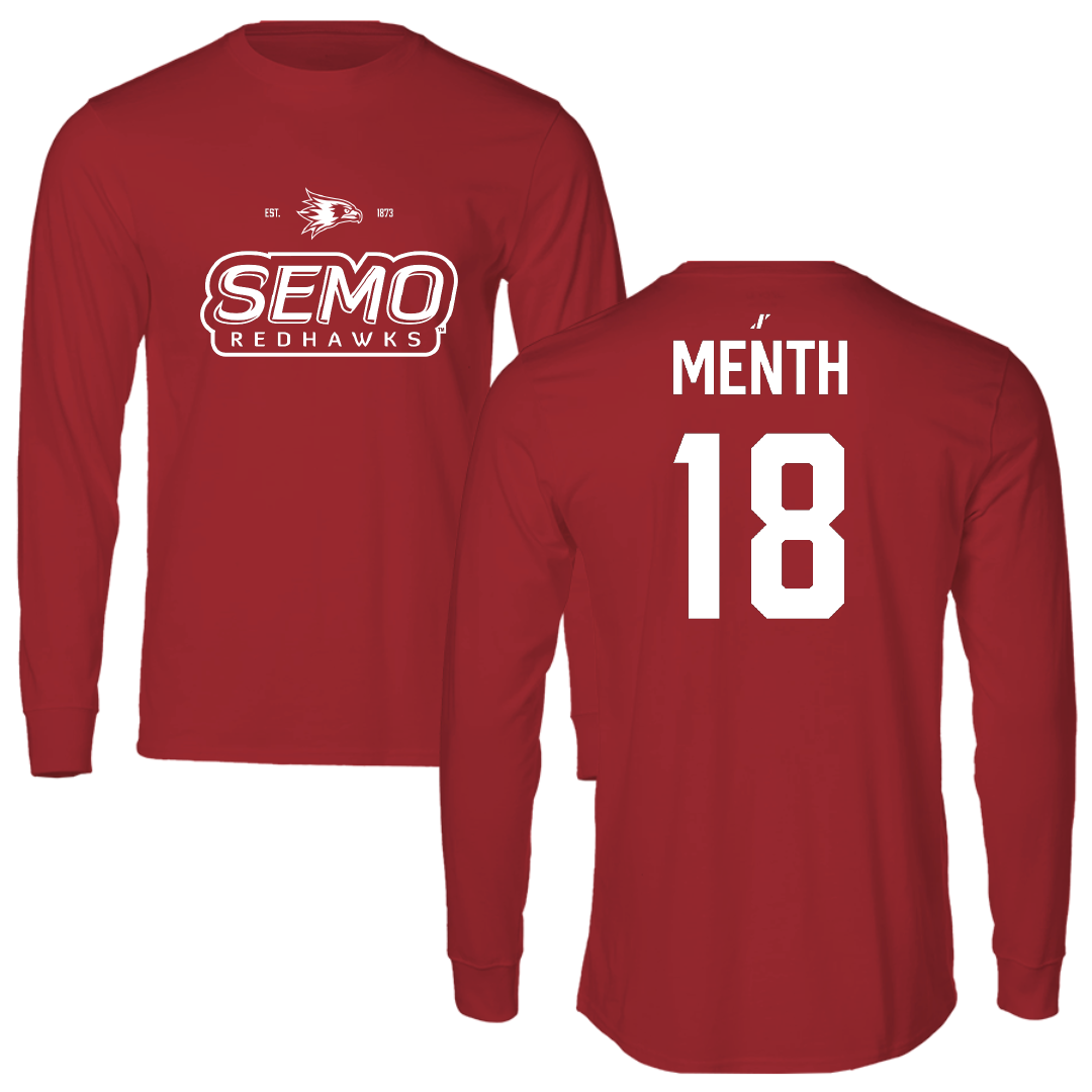 Southeast Missouri State University Baseball Canvas Red General Long Sleeve - #18 Alex Menth