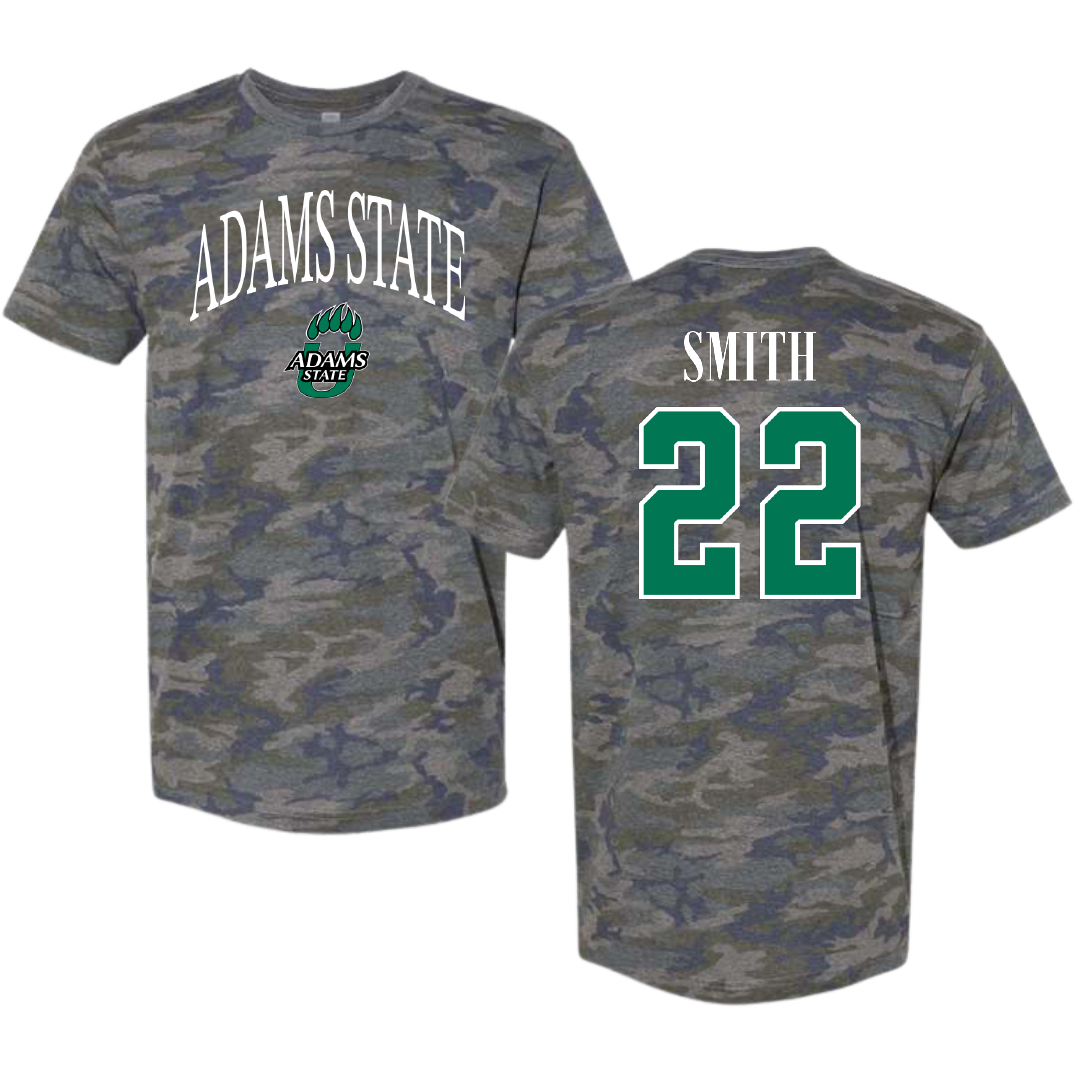 Adams State University Baseball Vintage Camo Tee - #22 Tyler Smith