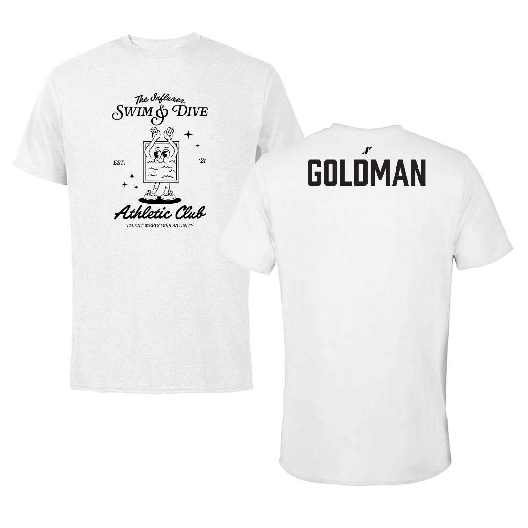 Swimming & Diving White Influxer Athletic Club Tee - Bailee Goldman