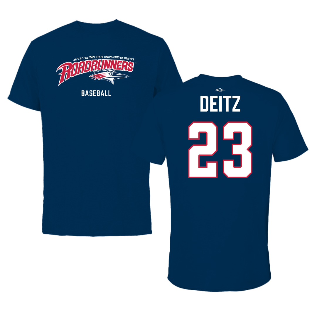 Metropolitan State University of Denver Baseball Navy Tee - #23 Michael Deitz