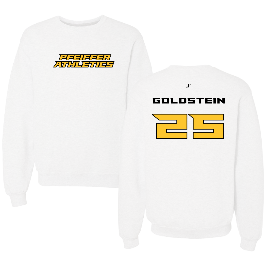Pfeiffer University Soccer (W) White Crewneck - #25 Mackenzie Goldstein