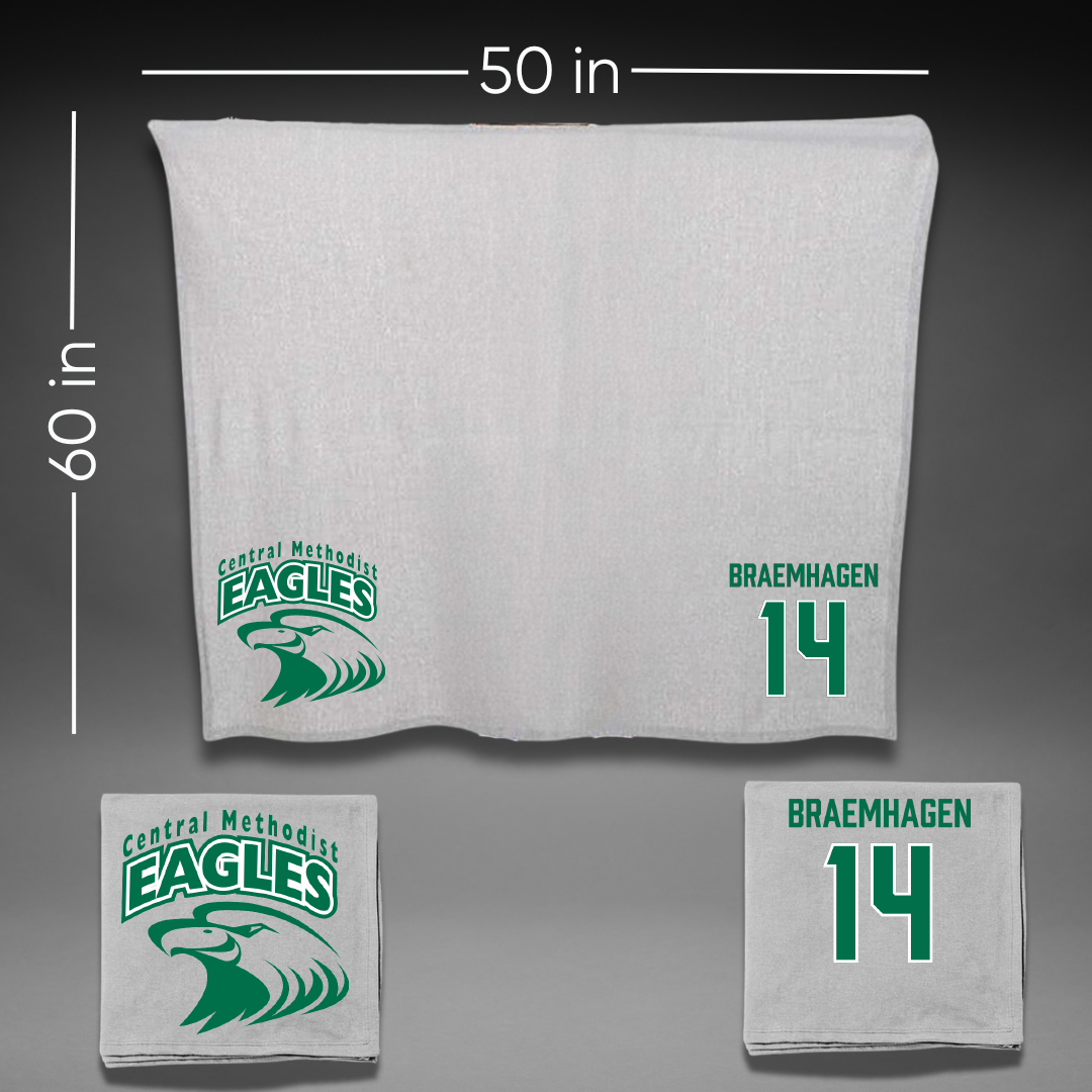 Central Methodist University Soccer Gray Blanket - #14 Alvin Braemhagen