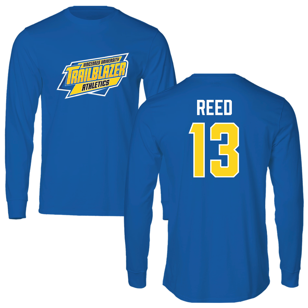 Vincennes University Baseball Blue Performance Long Sleeve - #13 Carson Reed