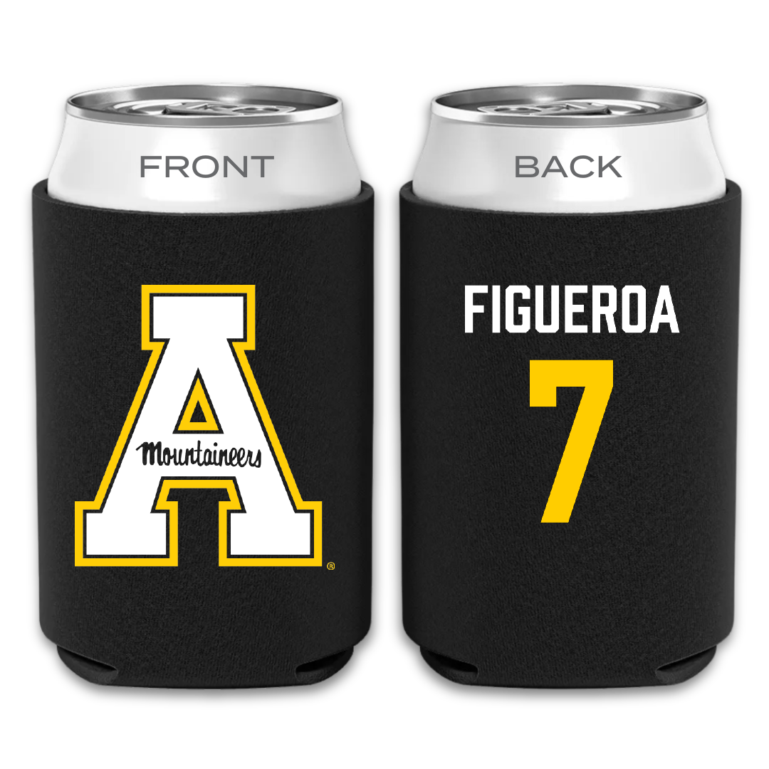 Appalachian State University Baseball Black Mountaineers Can Cooler - #7 Ty Figueroa