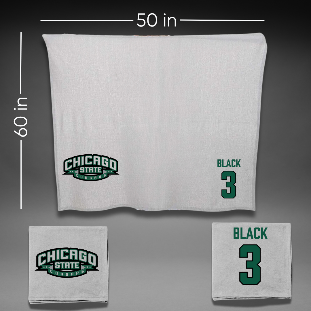 Chicago State University Soccer (W) Gray Blanket - #3 Alexandra Black