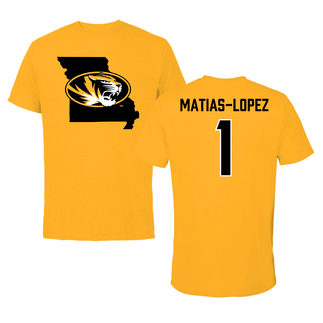 University of Missouri Volleyball (W) Gold State Tee - #1 Zoey Matias-Lopez
