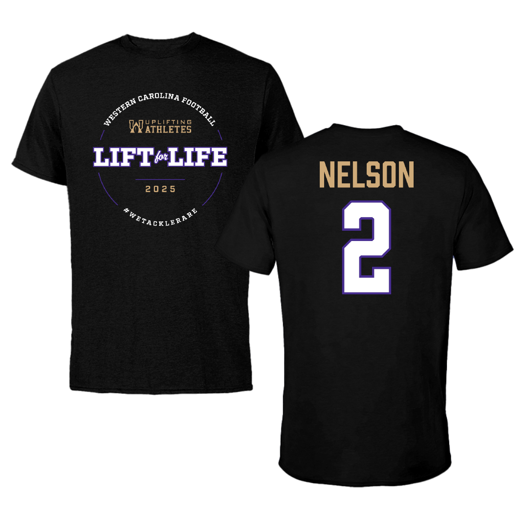 Western Carolina University Football Black Uplifting Athletes Football Tee - #2 Micah Nelson