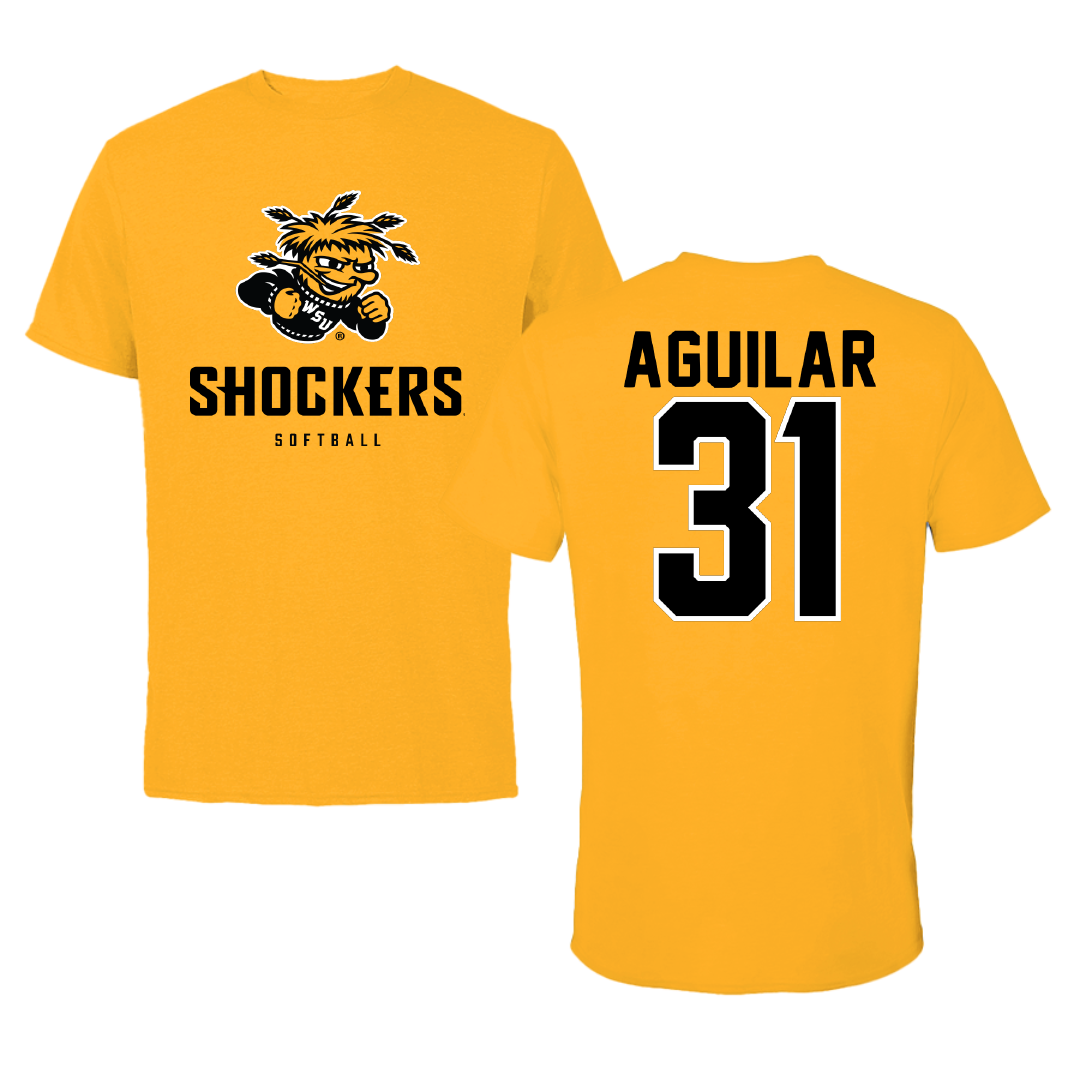 Wichita State University Softball Gold Tee - #31 Alex Aguilar