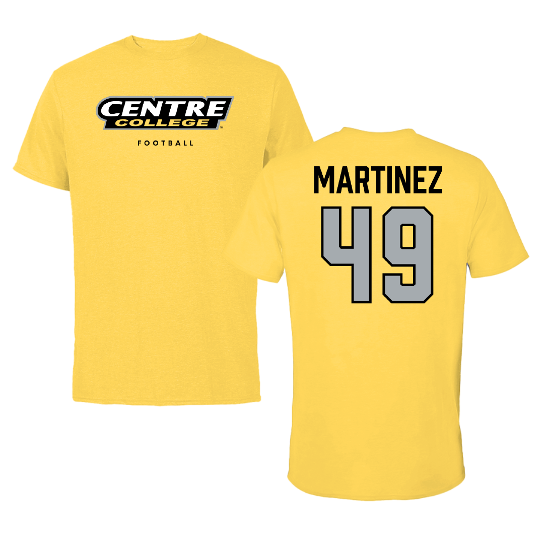 Centre College Football Yellow Colonel Tee - #49 Norvis Martinez