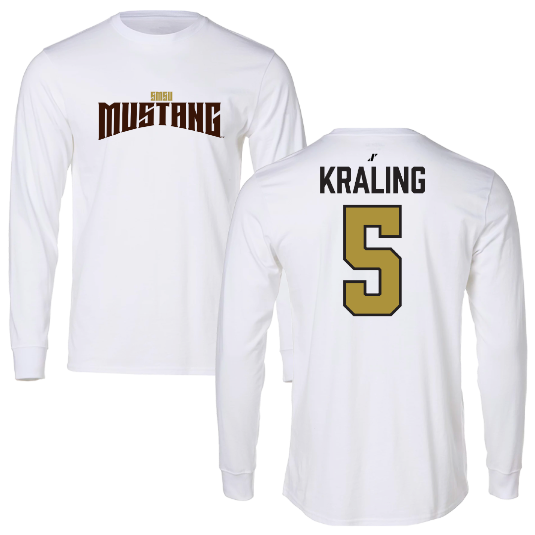 Southwest Minnesota State University Soccer White Classic Performance Long Sleeve - #5 Sandra Kraling
