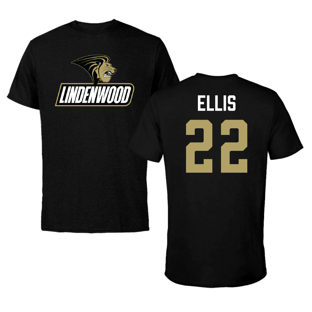 Lindenwood University Baseball Black Performance Tee - #22 Tyler Ellis