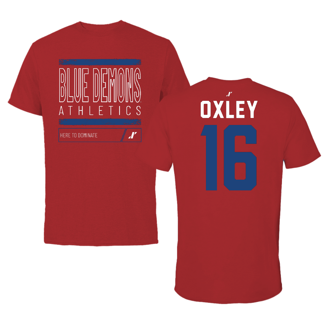 DePaul University Volleyball Red Dominate Performance Tee - #16 Katelynn Oxley