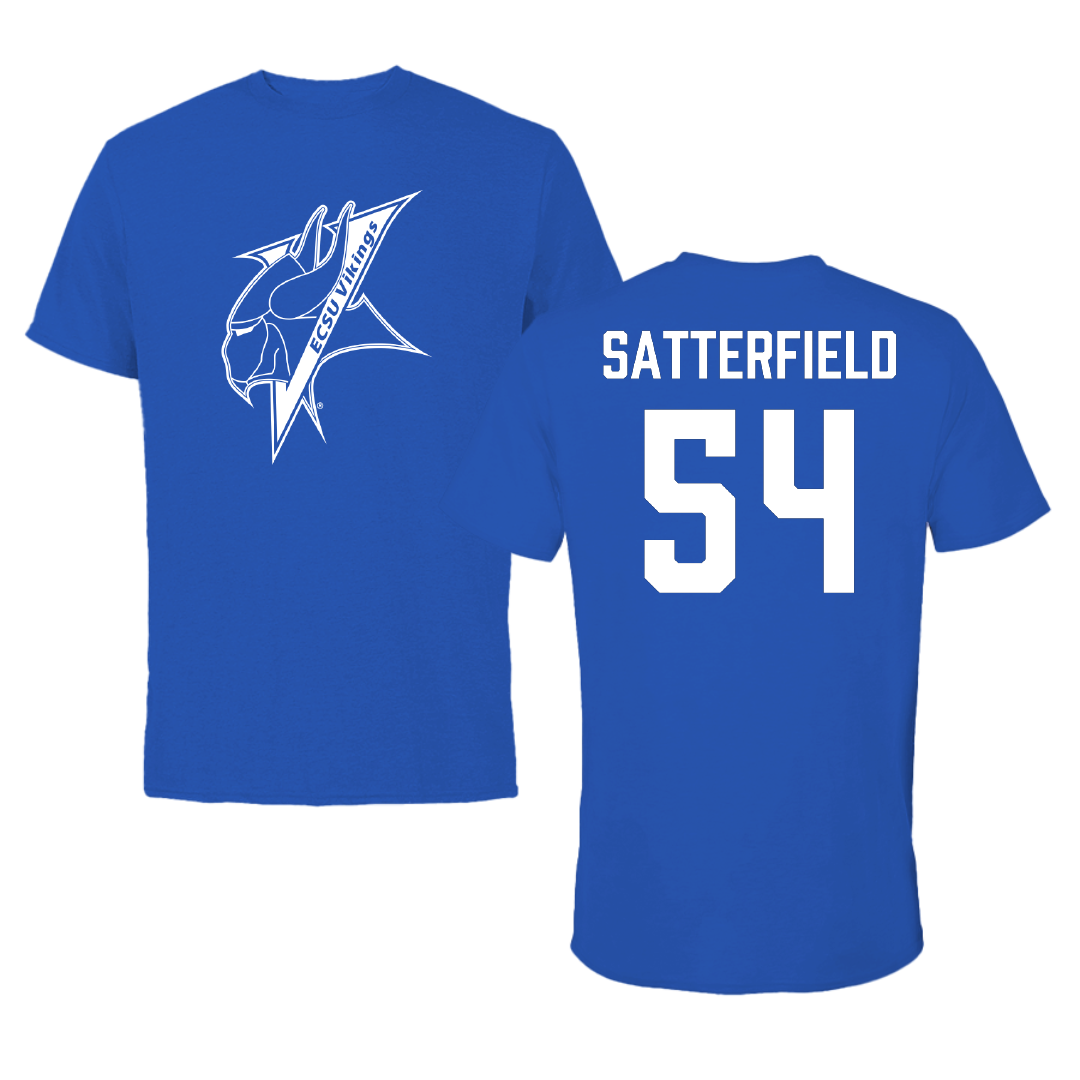 Elizabeth City State University Football Blue Tee - #54 Darius Satterfield